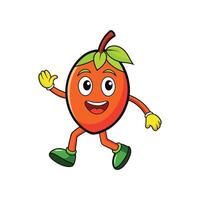 Animated chili character waving with a happy expression vector