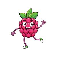 Fun Raspberry Character Isolated on White Background Illustration vector