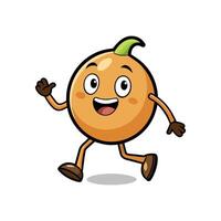 Cartoon onion character running happily on a white background vector