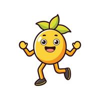 Animated orange character walking forward with a happy expression vector