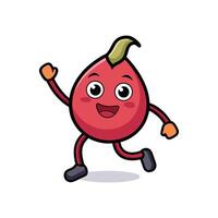 Animated fruit character waving and smiling in style vector