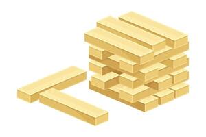 Jenga tower building game flat illustration on white background vector