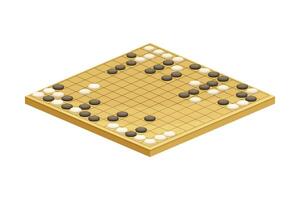 Go abstract strategy board game flat illustration on white background vector
