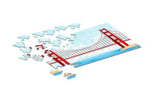 Puzzle board game to problem solving, pattern recognition flat illustration on white background vector