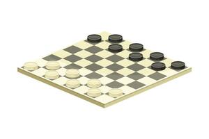 Checkers abstract strategy board game flat illustration on white background vector