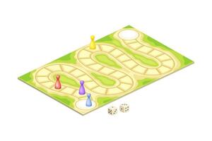 Adventure board game maps with path flat illustration on white background vector