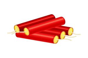 Red dynamite sticks illustration on white background vector