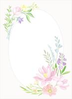 Card with floral frame and space for text. Wedding invitation, save the date, thank you, rsvp template design illustration vector