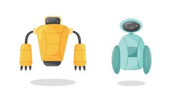 Cute Humanoid or Robot as Artificial Intelligence Set vector