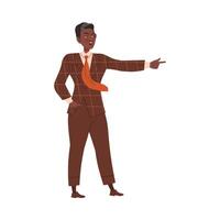 Furious boss character yelling and pointing with his finger illustration vector