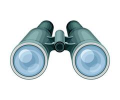 Binoculars with glass lenses, optical instrument for magnifying distant objects illustration vector