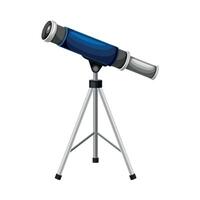 Modern telescope on tripod, optical device illustration vector
