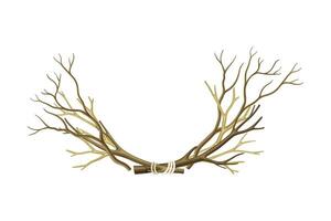 Bare Tree Branch Tied in Semi Circle Illustration vector