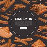 Cinnamon Spice Sticks and Aromatic Powder Template vector
