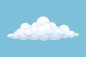 White fluffy cloud. Storage solution, database, networking, meteorology element cartoon illustration vector