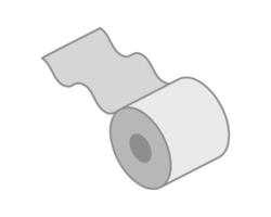 Simple, minimalist illustration of a roll of paper with a section unfurling. Perfect for representing concepts of beginnings, continuous flow, or resource depletion. vector