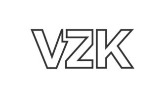 VZK logo design template with strong and modern bold text. Initial based logotype featuring simple and minimal typography. Trendy company identity. vector