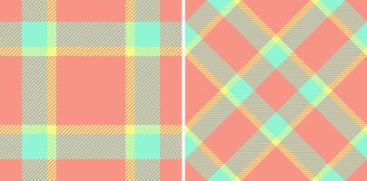 Two pastel plaid patterns a classic check and a vibrant diagonal design. vector