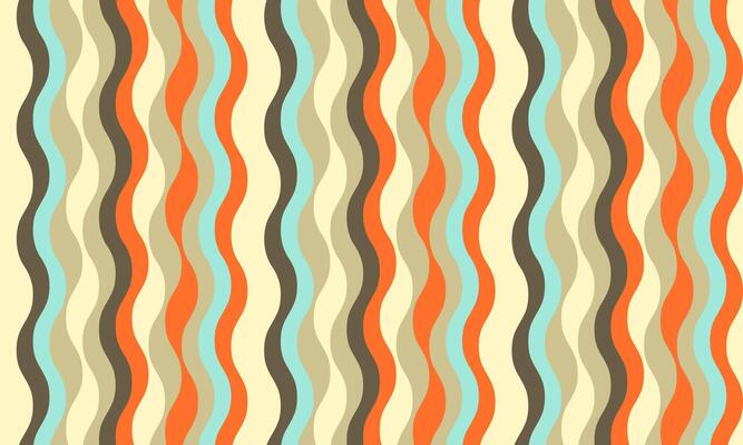 Vibrant wavy stripes pattern in retro colors. Perfect for website backgrounds, textile designs, or playful branding. This cheerful, seamless design evokes a sense of fun and nostalgia.