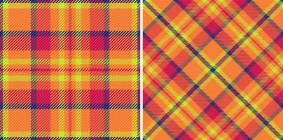 Vibrant duo of seamless plaid patterns. Perfect for textiles, fashion, web design, or autumnal projects. vector