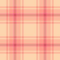 Soft, seamless plaid pattern in peach and pink tones. Ideal for backgrounds, textiles, fashion, and design projects needing a warm, vintage or cozy feel. vector