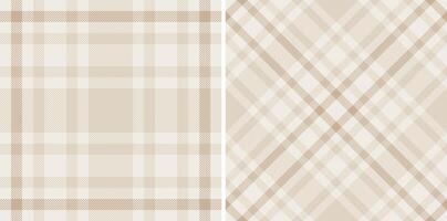 Elegant neutral plaid patterns perfect for textile design, website backgrounds, or stationery. Subtle beige and cream tones create a calming, sophisticated aesthetic. vector