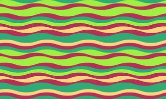 Vibrant wavy stripes in lime green, redpink, and pale yellow create a dynamic, playful pattern. Perfect for website backgrounds, textile designs, or adding a retromodern touch to any project. vector