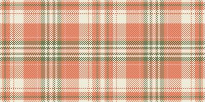 Elegant coral, cream, and olive green plaid pattern. Perfect for textile design, website backgrounds, or seasonal projects. This subtly textured repeat seamlessly tiles for versatile application. vector