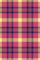 Basic fabric pattern , punk textile background check. Amazing seamless tartan texture plaid in red and light goldenrod colors. vector