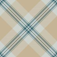Elegant tartan plaid pattern in neutral beige, gray, and teal. Ideal for textile design, backgrounds, or digital paper projects evoking a timeless, classic feel. vector