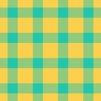 Cheerful seamless plaid pattern. Playful yellow and teal tones evoke summer picnics and textiles. Ideal for backgrounds, crafts, or fashion design projects. vector