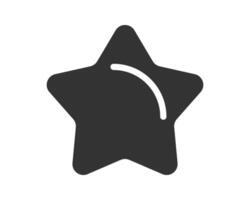 A simple, stylized star icon with rounded points and a subtle light reflection. Represents achievement, rating, favorite, or success. Perfect for web, app design, UI. vector