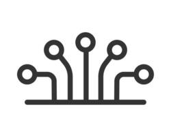 Abstract tech icon, depicting neural networks, circuit boards or connection nodes. Simple, modern style. Use for technology, science, data, or networking concepts. vector