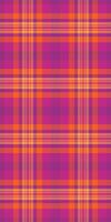 Aged texture textile seamless, oktoberfest pattern tartan background. Designer fabric check plaid in pink and orange colors. vector