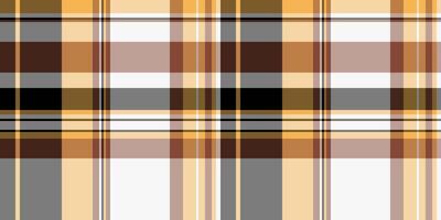Vibrant autumnal plaid pattern in warm yellows, browns, and greys. Perfect for textile design, website backgrounds, or fallthemed projects. vector