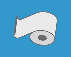 Simple, clean illustration of a toilet paper roll against a blue background. Perfect for websites, apps, or presentations needing a clean, minimalist design. vector