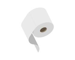 A minimalist isometric illustration of a roll of toilet paper. The clean design and simple aesthetic make it perfect for various applications, from hygienerelated websites to minimalist art projects. vector
