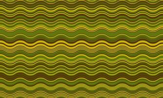 Abstract wavy stripes pattern in earthy green and gold tones. Perfect for backgrounds, textiles, or website design. Evokes feelings of nature, calmness, and retro style. vector