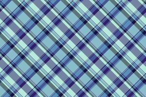 Tone fabric check texture, holiday textile seamless background. Identity tartan plaid pattern in cyan and pastel colors. vector