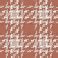 Elegant terracotta and beige plaid pattern. Perfect for textile design, wallpaper, or autumnal themed projects. Subtle texture and soft color palette evoke warmth and comfort. vector
