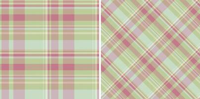 Pastel plaid patterns, perfect for textile design, fashion, home decor, or scrapbooking. Two variations classic and diagonal stripes. Soft, subtle colors evoke a sense of calm and femininity. vector