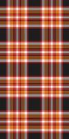 Folk fabric plaid seamless, india check pattern. Celebrate texture tartan background textile in orange and red colors. vector