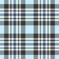 Classic plaid pattern with light blue and charcoal. Versatile design for backgrounds, textiles, fashion, and graphic design. A timeless elegant backdrop. vector