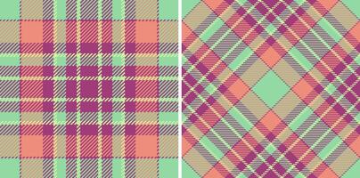 Two pastel plaid patterns, one straight and one diagonal, evoke warmth, tradition, and cozy aesthetics. Ideal for backgrounds, textile designs, or seasonal projects. vector