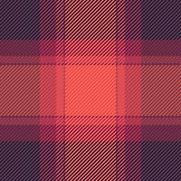 Vibrant coral and deep burgundy plaid pattern. Ideal for textile design, fashion, or website backgrounds. This seamless texture offers a modern, geometric feel with a touch of rustic charm. vector