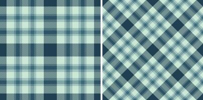 Seamless teal and navy plaid patterns. Perfect for textile design, backgrounds, and apparel. Versatile textures offer classic style and modern appeal. vector