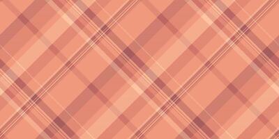 Garment plaid texture pattern, repetition textile seamless background. Preppy check fabric tartan in red and orange colors. vector