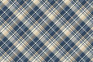 Elegant diagonal plaid pattern in muted blues and creams. Perfect for textile designs, website backgrounds, or scrapbooking projects. vector