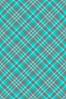 Vibrant teal and gray plaid pattern. Perfect for textile design, website backgrounds, or fashion projects. This repeating geometric texture offers a fresh, modern feel with a touch of classic style. vector