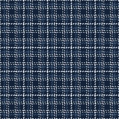 Classic plaid pattern. Seamless checkered design in navy and white hues. Ideal for textiles, backgrounds, or adding a traditional touch to creative projects.